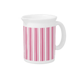 Pink and white candy stripes beverage pitcher