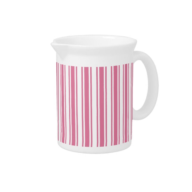 Pink and white candy stripes beverage pitcher (Right)