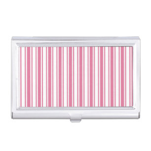 Pink and white candy stripes business card case