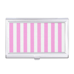 Pink and white candy stripes business card case