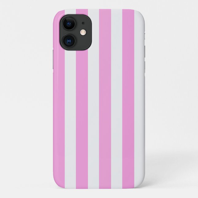 Pink and white candy stripes Case-Mate iPhone case (Back)
