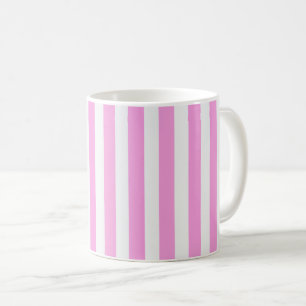 Pink and white candy stripes coffee mug