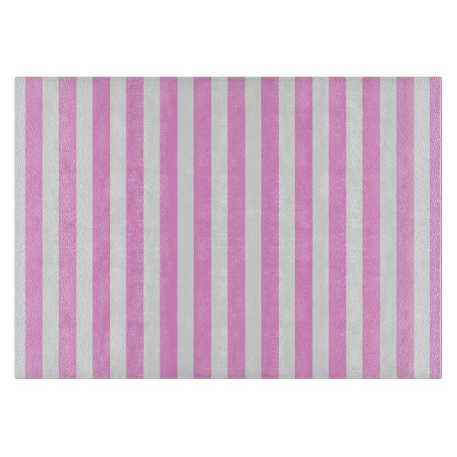 Pink and white candy stripes cutting board (Front)