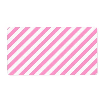 Pink And White Candy Stripes. Label by Graphics_By_Metarla at Zazzle