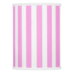 Pink and white candy stripes lamp shade