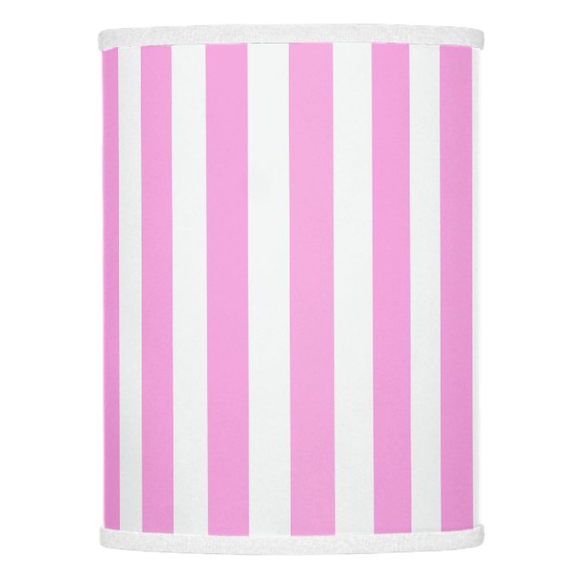 Pink and white candy stripes lamp shade (Front)