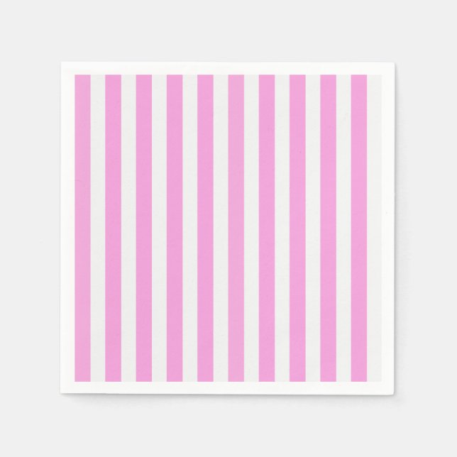 Pink and white candy stripes napkins (Front)