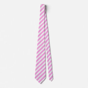 Pink and white candy stripes neck tie