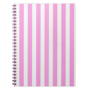 Pink and white candy stripes notebook