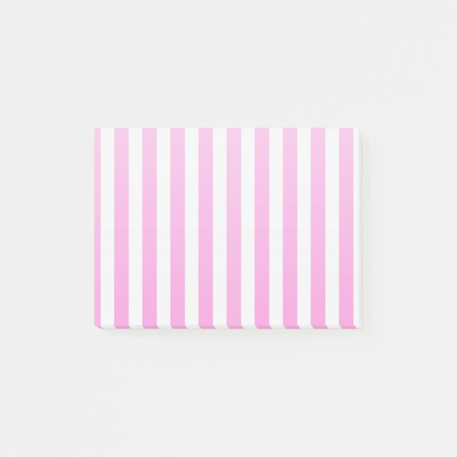 Pink and white candy stripes post-it notes (Front)