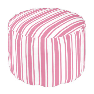 Pink and white candy stripes pouf