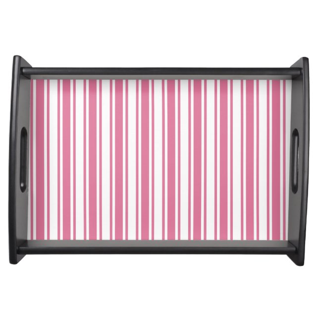 Pink and white candy stripes serving tray (Front)