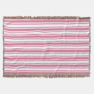 Pink and white candy stripes throw blanket