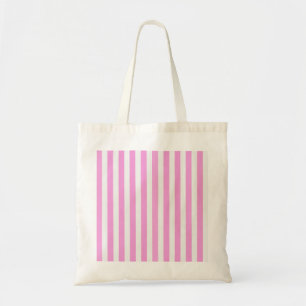 Pink and white candy stripes tote bag