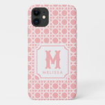 Pink and White Cane | Rattan | Monogram  iPhone 11 Case