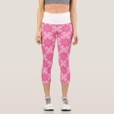 Abstract Paint Splatter Pink Flamingo Capri Leggings