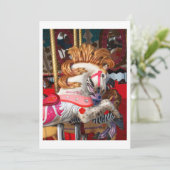 Pink and white carousel horse photograph fair (Standing Front)