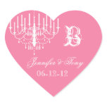 Pink and White Chandelier Custom Heart Stickers