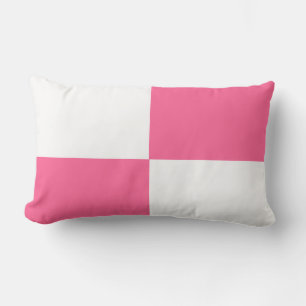 pink and white checker board pattern lumbar pillow