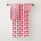 Pink and White Buffalo Plaid Bath Towel Set, Zazzle