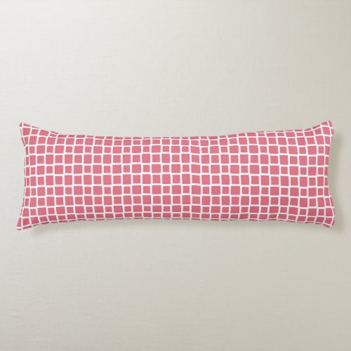 Pink and White Checkered Pattern Body Pillow