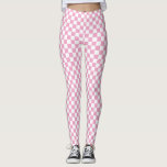 Pink and White Checkered Pattern Leggings<br><div class="desc">Pink and White Checkered Pattern Leggings</div>