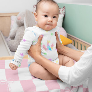 Pink and White Checkered with Ribbons Baby Blanket