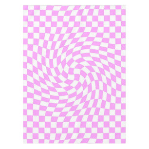 Pink and White Checks Checkered Chic Pattern  Tablecloth