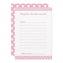 Pink and White Chevron Advice List for New Moms Invitation