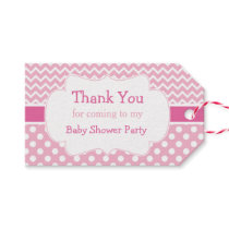 Pink and White Chevron and Polka Dots Thank You Gift Tags