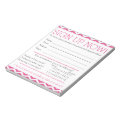 Pink and White Chevron Contact Information Form Notepad | Zazzle