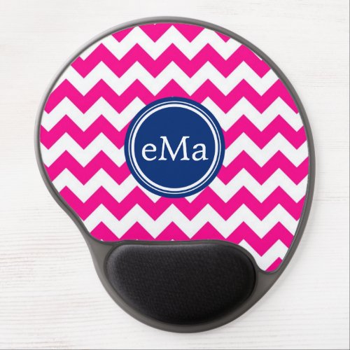 Pink And White Chevron Gel Mouse Pad