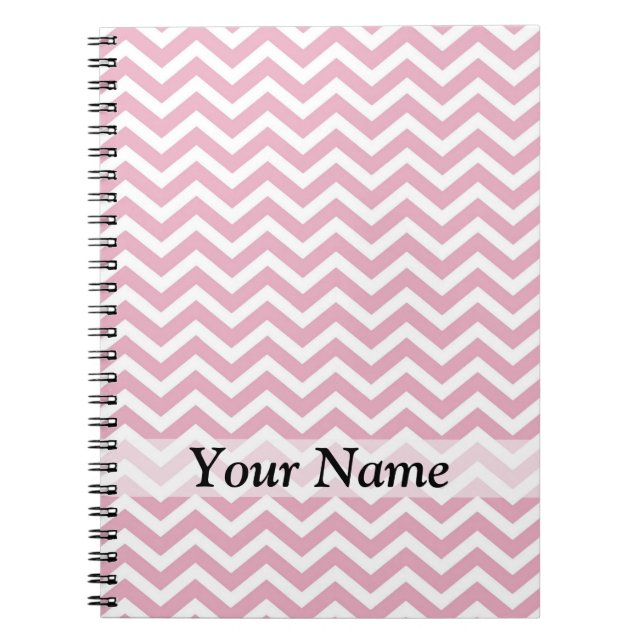 Pink and white chevron notebook (Front)