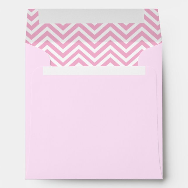 Pink And White Chevron Pattern Envelope (Back (Bottom))
