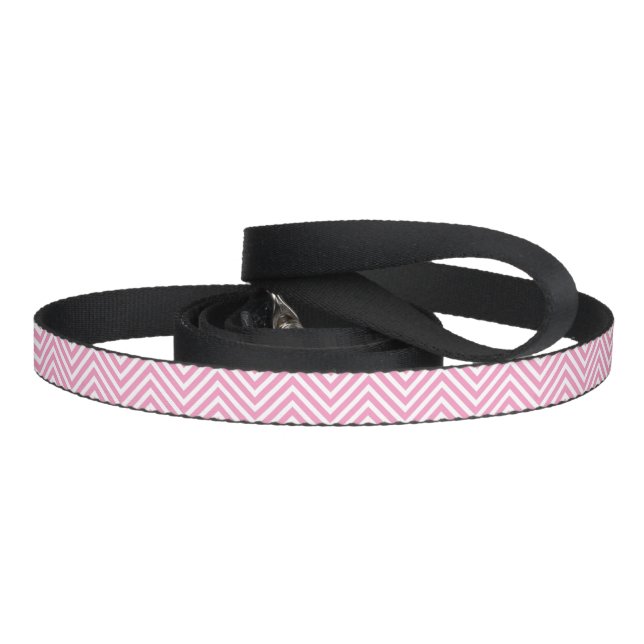 Pink and White Chevron Pet Leash (Handle)