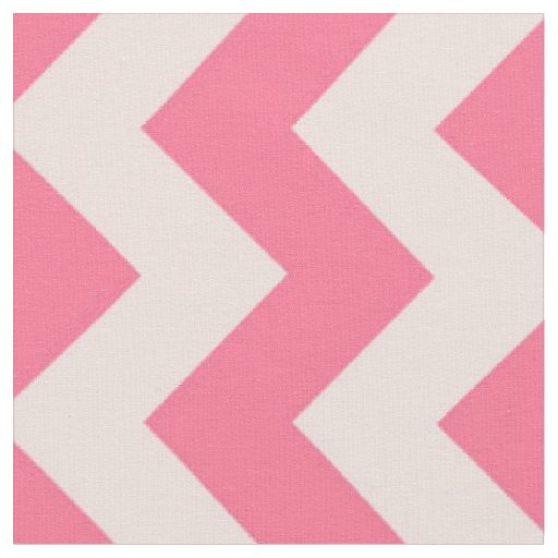Pink and White Chevron Stripe Fabric