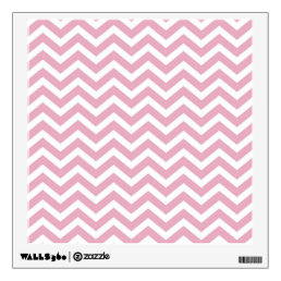Pink and white chevron wall decal