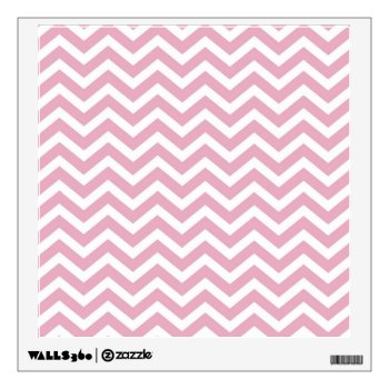 Pink And White Chevron Wall Decal by Patternzstore at Zazzle
