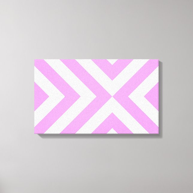 Pink and White Chevrons Canvas Print (Front)