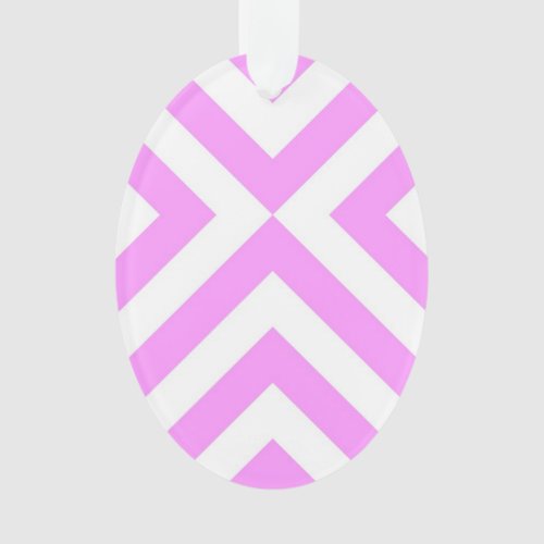 Pink and White Chevrons Ornament