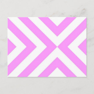 Pink and White Chevrons Postcard