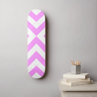 Pink and White Chevrons Skateboard