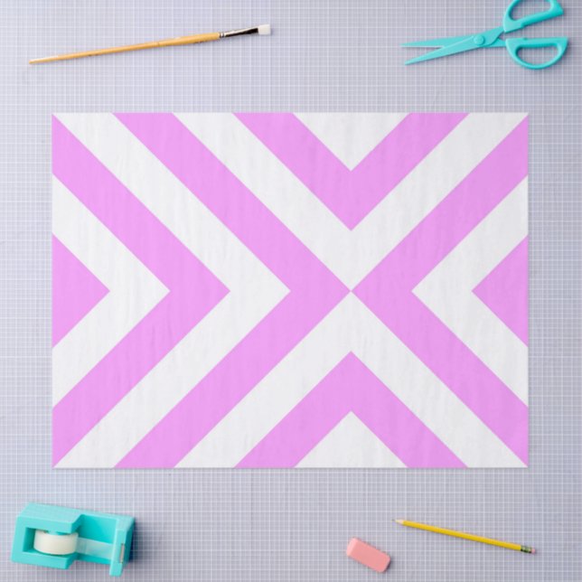 Pink and White Chevrons Tissue Paper (Craft)