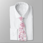 Pink and White Chinoiserie Floral  Neck Tie<br><div class="desc">Pink and White Chinoiserie Floral illustration for an elegant mens tie.</div>
