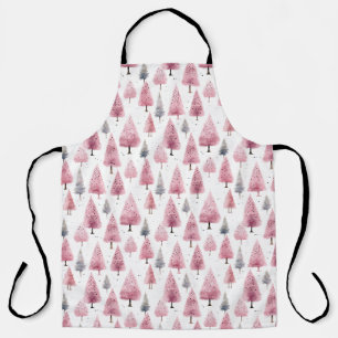 Pink and White Christmas Trees Cook's Apron
