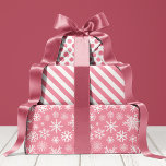 Pink and White Christmas Winter Snowflakes Pattern Wrapping Paper Sheets<br><div class="desc">Pink and White Christmas Winter Snowflakes Pattern Wrapping Paper Sheets</div>