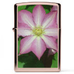 Pink and White Clematis Spring Flower Zippo Lighter