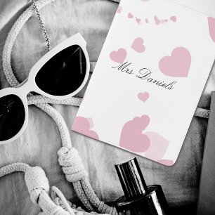 Pink And White Confetti Passport Holder