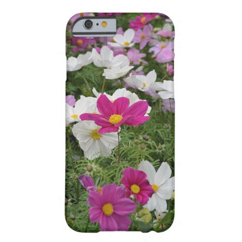 Pink and white cosmos flowers iphone case