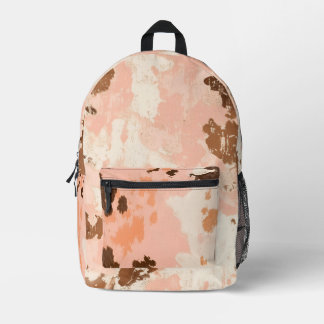Pink and White Cow Hide Backpack